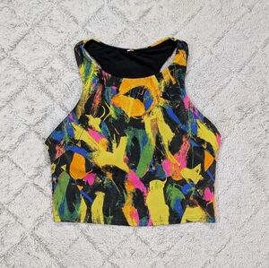 Lululemon Top Womens 8 Black Green Pink Wunder Train Tank Racerback Undertone